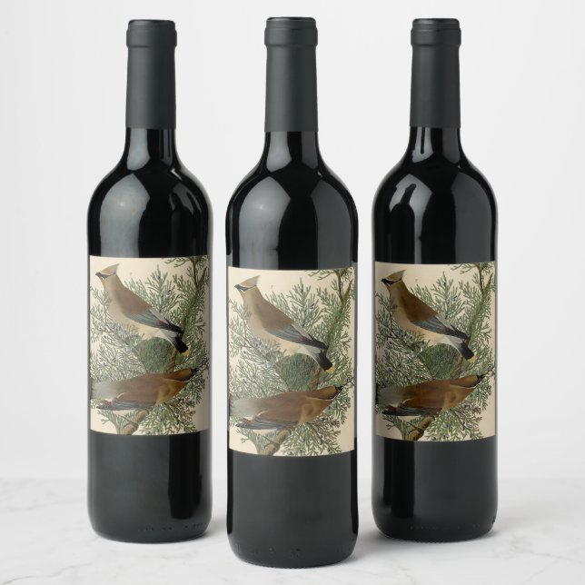 Étiquette Pour Bouteilles De Vin Audubon Cèdre cire oiseau (Bouteilles)