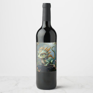Étiquette Pour Bouteilles De Vin Auren – Petit dragon de la forêt émeraude