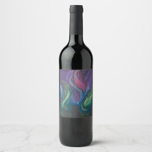 Étiquette Pour Bouteilles De Vin Aurora Borealis (Devant)