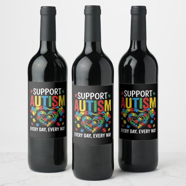 Étiquette Pour Bouteilles De Vin Autism awareness (Bouteilles)