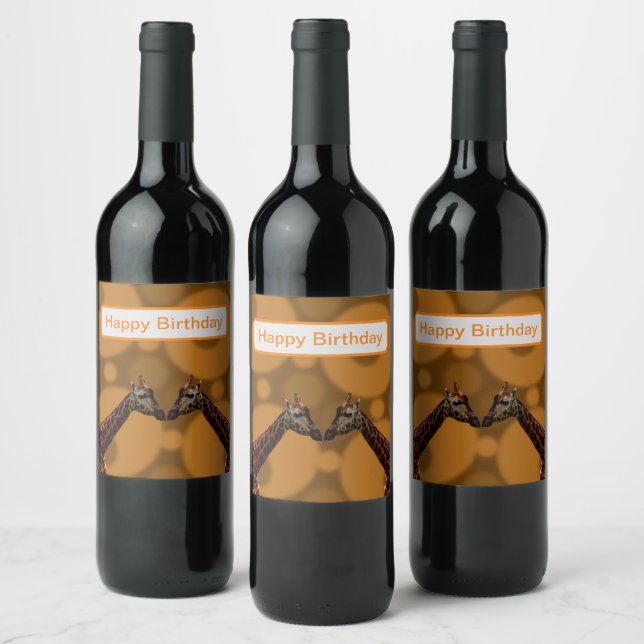 Étiquette Pour Bouteilles De Vin Auto-réflexion Giraffe, (Bouteilles)