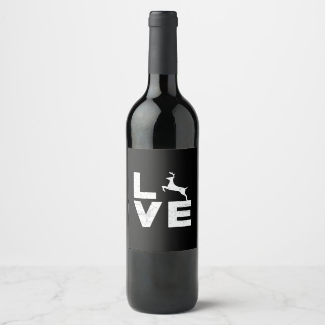 Étiquette Pour Bouteilles De Vin Awesome Deer Lover Trendy Aesthetic Design  (Devant)