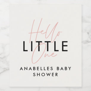 Étiquette Pour Bouteilles De Vin Baby shower de typographie moderne bonjour petit u