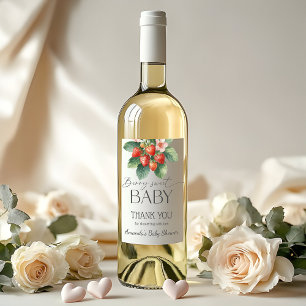 Étiquette Pour Bouteilles De Vin Baby Shower Fraise Marché Frais Sucré