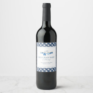 Étiquette Pour Bouteilles De Vin Baby Shower Jean Bleu