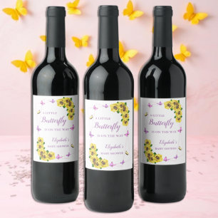 Étiquette Pour Bouteilles De Vin Baby Shower Petite Papillon