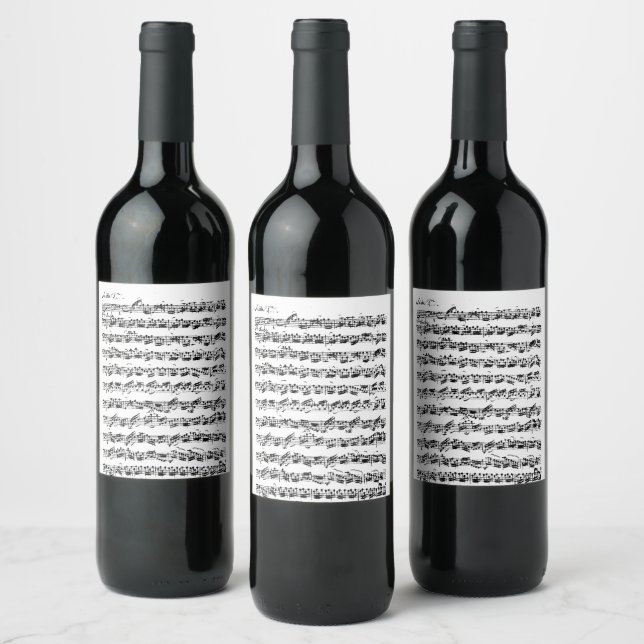 Étiquette Pour Bouteilles De Vin Bach cello suite for dinner (Bouteilles)