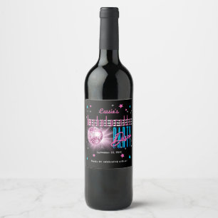 Étiquette Pour Bouteilles De Vin Bachelorette de la discothèque Neon Look 70 Retro