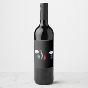 Étiquette Pour Bouteilles De Vin Bactéries amusantes Biologiste de la biologie des