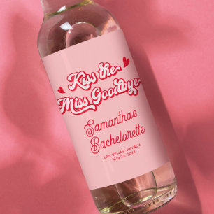 Étiquette Pour Bouteilles De Vin Baiser l'adieu à Miss, Cadeau pour l'enterrement d