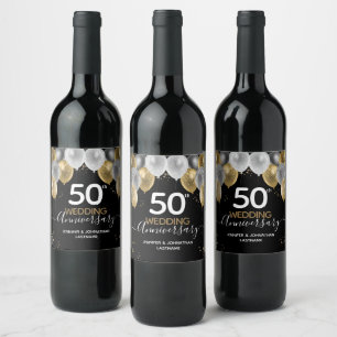 Étiquette Pour Bouteilles De Vin Ballons d'or du 50e anniversaire