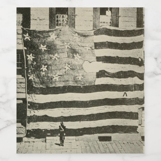 Étiquette Pour Bouteilles De Vin Bannière étoilée : drapeau américain à l'écran (Étiquettes simples)