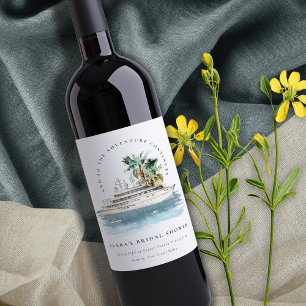 Étiquette Pour Bouteilles De Vin Baptême de mariage sur un paquebot de croisière Du