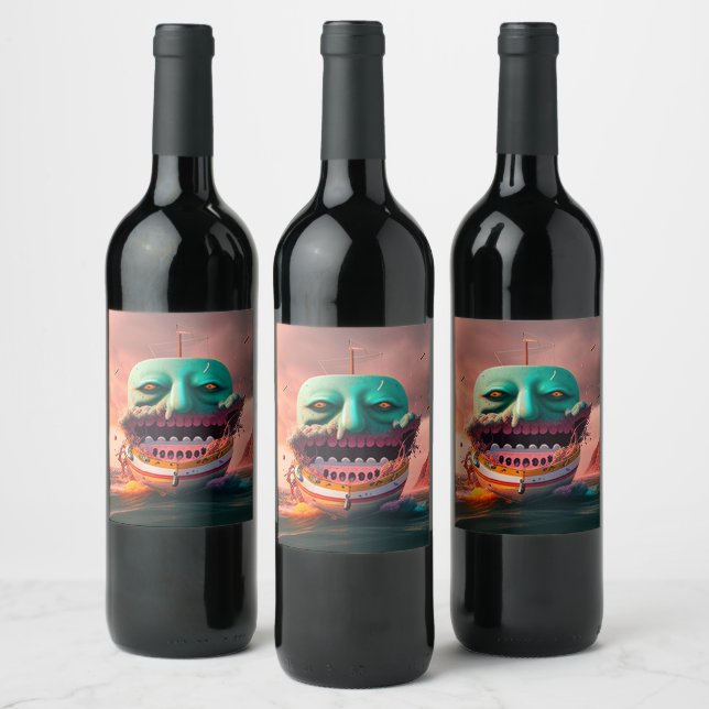 Étiquette Pour Bouteilles De Vin Bateau effrayant (Bouteilles)