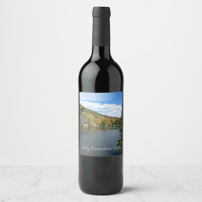 Étiquette Pour Bouteilles De Vin Bear Lake au parc national Rocky Mountain (Devant)