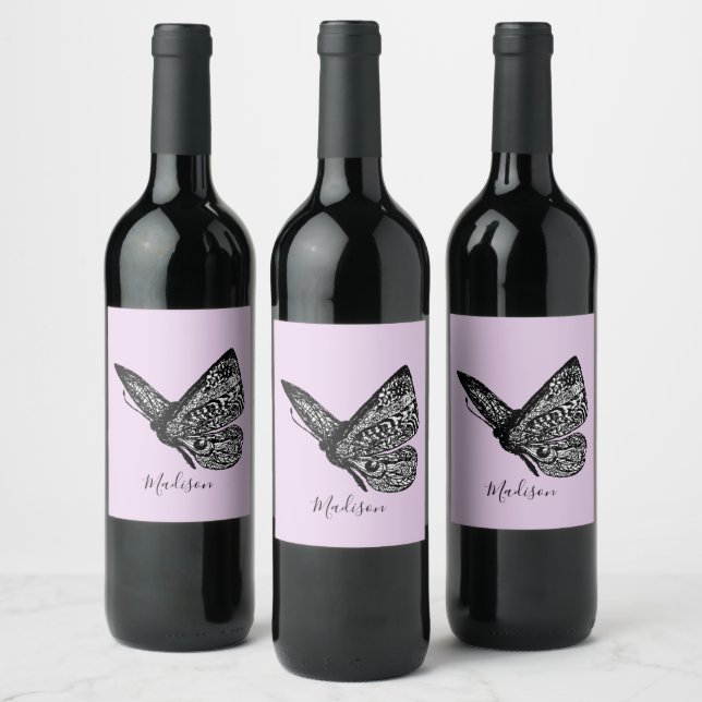 Étiquette Pour Bouteilles De Vin Beau papillon embelli (Bouteilles)