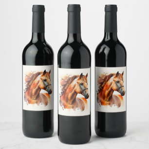 Étiquette Pour Bouteilles De Vin Beau Sorrel Horse Portrait