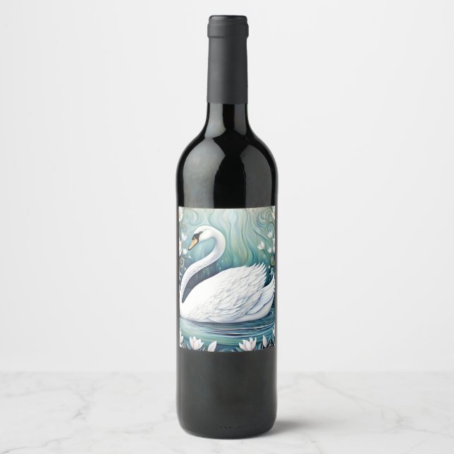Étiquette Pour Bouteilles De Vin Beau Swan (Devant)