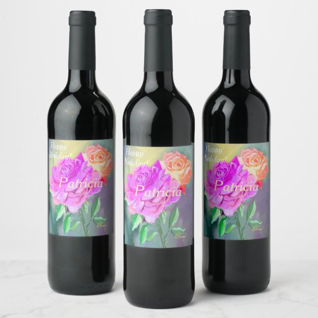 Étiquette Pour Bouteilles De Vin Beaux Essentiels Roses pour des occasions spéciale (Bouteilles)