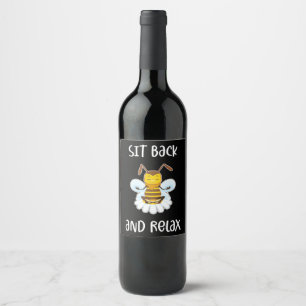 Étiquette Pour Bouteilles De Vin Beekeeper Gift Bee Yoga Sit Back And Relax