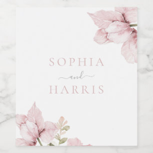 Étiquette Pour Bouteilles De Vin Belle Elegance Blush Floral Mariage