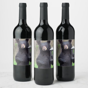 Étiquette Pour Bouteilles De Vin Belle Ours Noir
