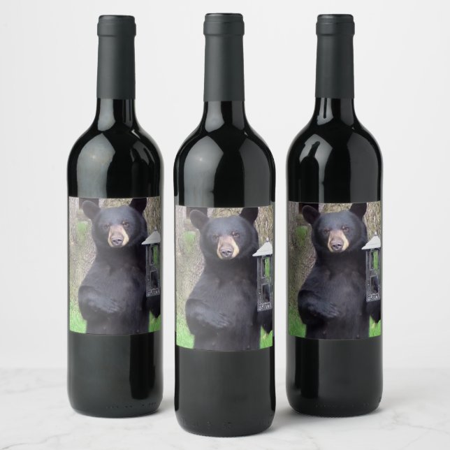 Étiquette Pour Bouteilles De Vin Belle Ours Noir (Bouteilles)