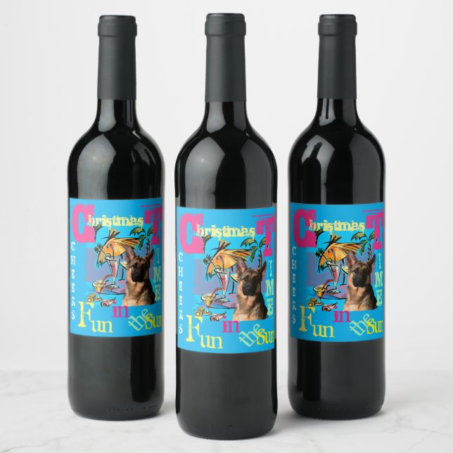 Étiquette Pour Bouteilles De Vin Berger allemand (Bouteilles)