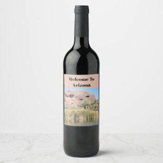 Étiquette Pour Bouteilles De Vin Bienvenue au monument montagneux Arizona Phoenix