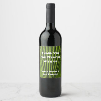 Étiquette Pour Bouteilles De Vin Bienvenue Maison de vacances Palm Vert Feuille de