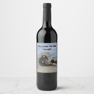 Étiquette Pour Bouteilles De Vin Bienvenue sur la côte Driftwood Océan Pacifique Ph