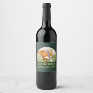 Étiquette Pour Bouteilles De Vin Big Rodent Companion Club Capybara