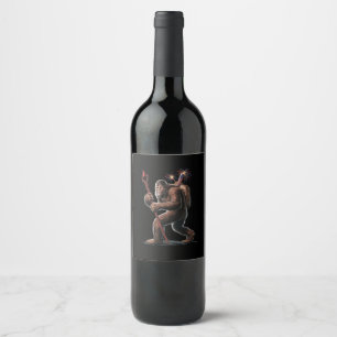 Étiquette Pour Bouteilles De Vin Bigfoot Feux d'Artifice 4 juillet Drapeau Usa Sasq