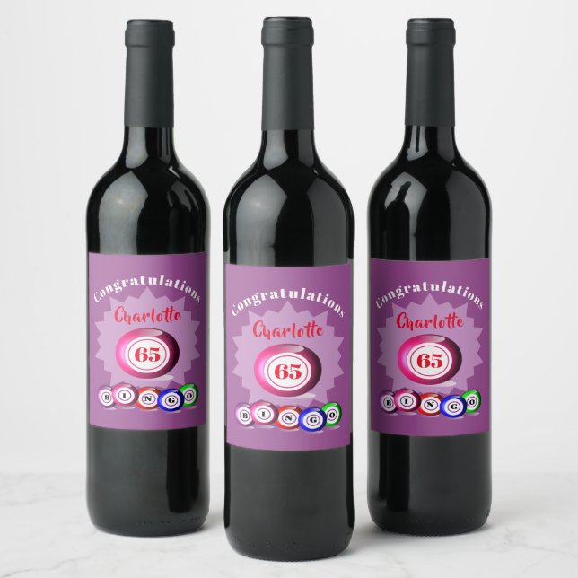 Étiquette Pour Bouteilles De Vin Bingo Thème Anniversaire Fête Personnalisée (Bouteilles)