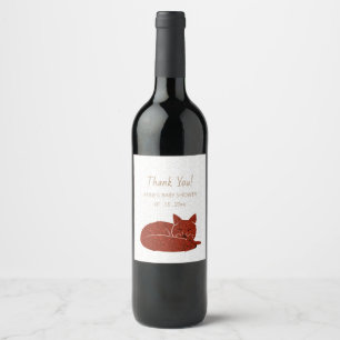 Étiquette Pour Bouteilles De Vin Birchwoods Snowy Fox Merci