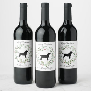 Étiquette Pour Bouteilles De Vin Black Labrador Joyeux Noël Labrador Retriever