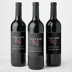 Étiquette Pour Bouteilles De Vin Black Pink Parlons Trente Anniversaire