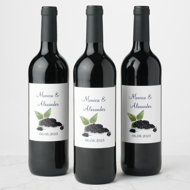 Étiquette Pour Bouteilles De Vin Blackberry Blackberry Mariage d'été (Bouteilles)