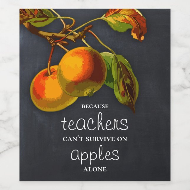 Étiquette Pour Bouteilles De Vin Blackboard Appréciation de l'enseignant Apple Étiq (Étiquettes simples)