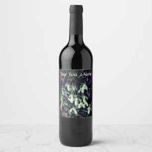 Étiquette Pour Bouteilles De Vin Blancs neige Fleurs de ressort sur mesure