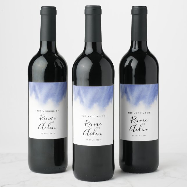 Étiquette Pour Bouteilles De Vin Bleu moderne (Bouteilles)