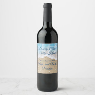 Étiquette Pour Bouteilles De Vin Blue Beach Waves Sandy Toes