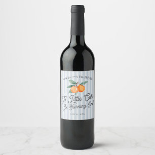 Étiquette Pour Bouteilles De Vin Blue Little Cutie Citrus Baby shower Favoriser