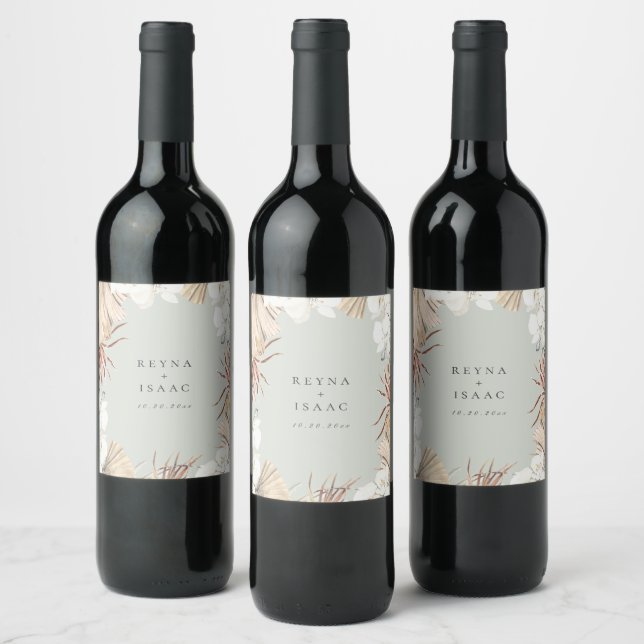 Étiquette Pour Bouteilles De Vin Bohême Botanique Personnalisé (Bouteilles)