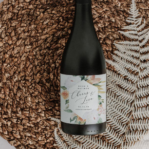 Étiquette Pour Bouteilles De Vin Boho Blooms Cheval Personnalisé à l'amour Mariage