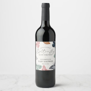 Étiquette Pour Bouteilles De Vin Boho Butterfly Baby shower Étiquette de vin
