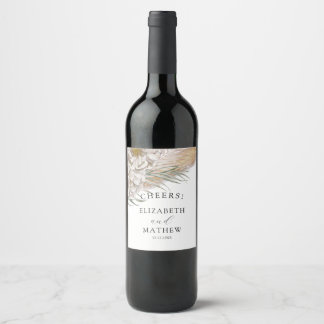 Étiquette Pour Bouteilles De Vin Boho Pampas & Floral Wedding 