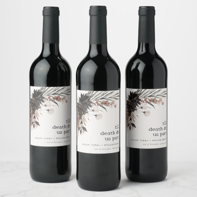 Étiquette Pour Bouteilles De Vin Boho Rustique rouille gothique Mariage botanique n (Bouteilles)