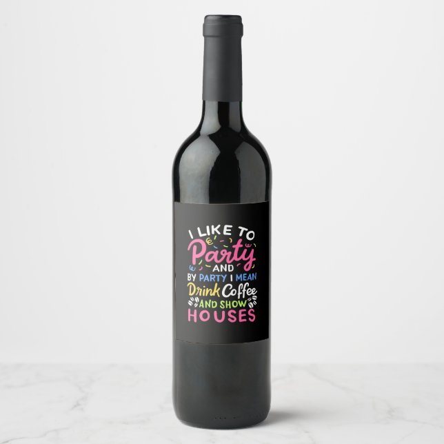 Étiquette Pour Bouteilles De Vin Boire Café Et Maisons De Spectacle (Devant)