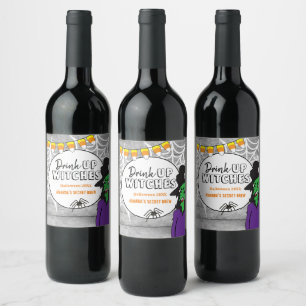 Étiquette Pour Bouteilles De Vin Boire des sorcières Halloween